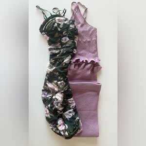 💌 Valentine’s Day OutfitFloral Dress and Knit Skirt Set